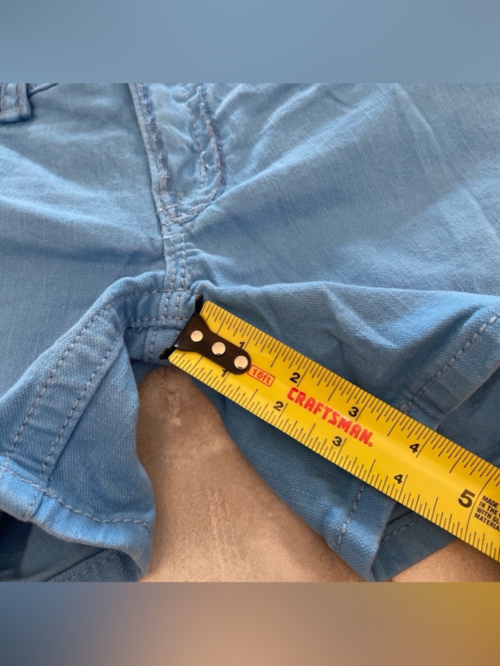 Miss Me Jeans Shorts 27, JS5014H53 Washed Sky Blue Low Rise Studded Crystals Y2K - Picture 9 of 13